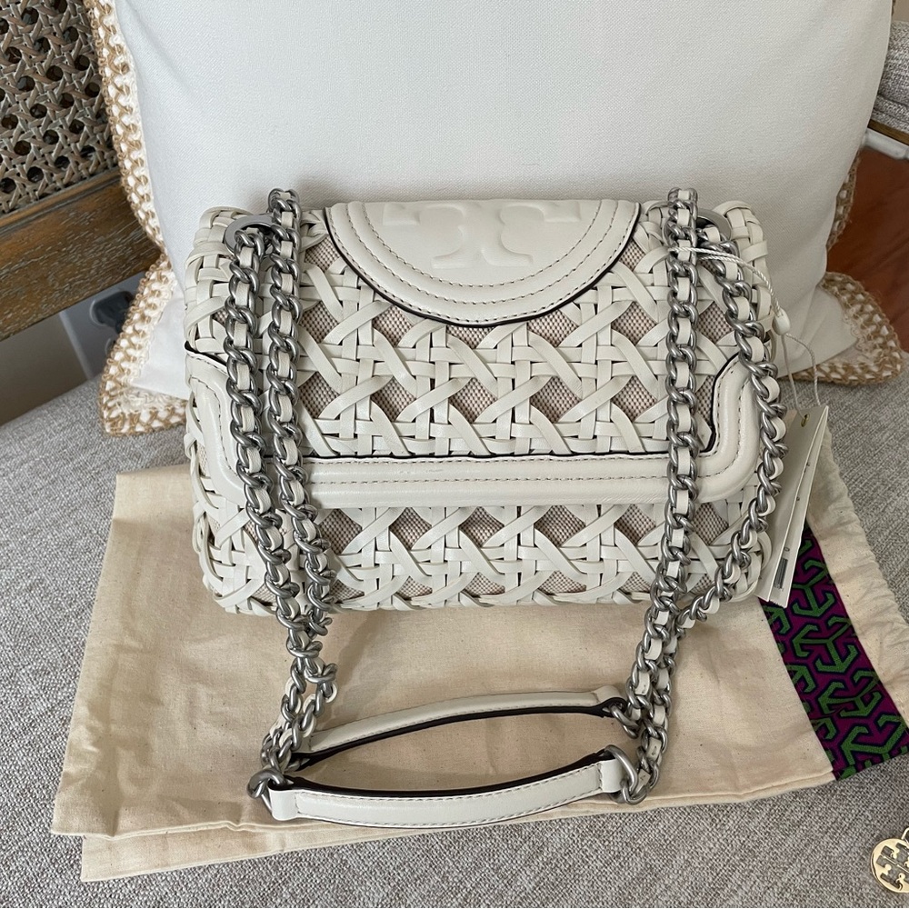 Tory Burch Fleming Soft Basket Weave Convertible Bag